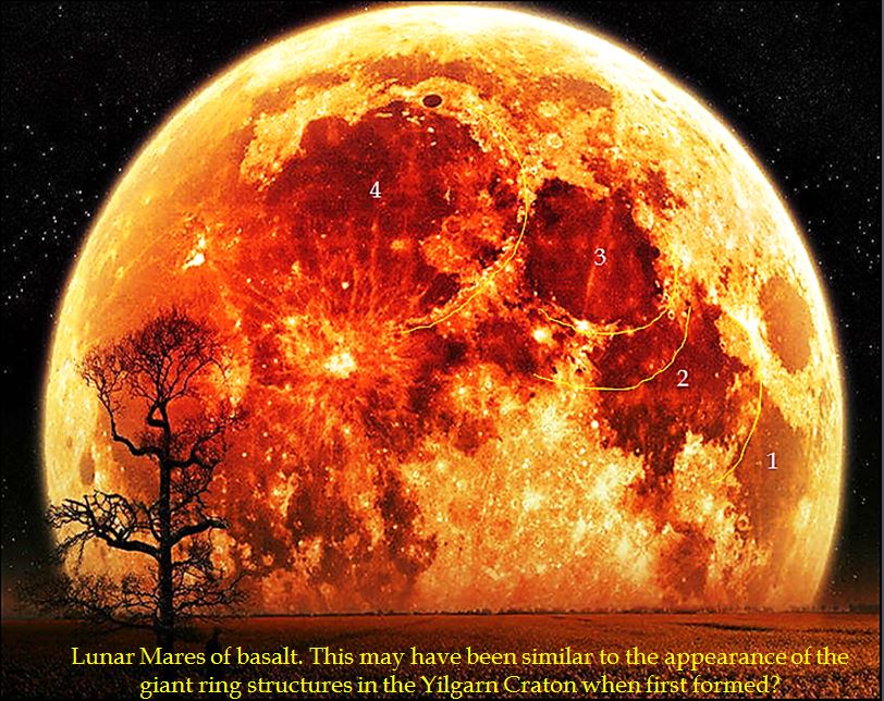 lunar mares structural geology analogy to giant ring structures