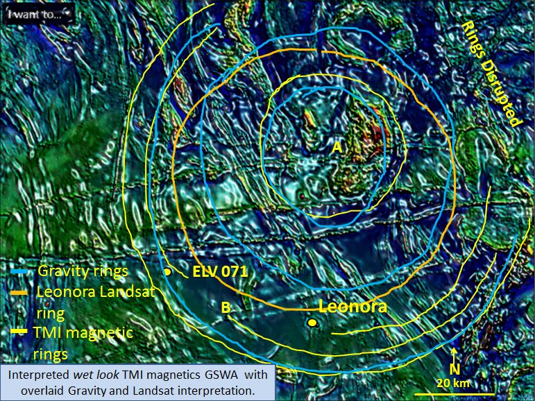 Meteorite. Leonora TMI landsat gravity