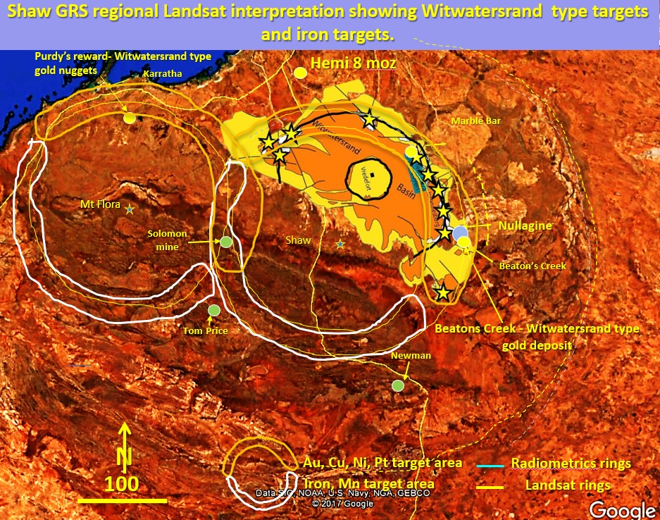 Figure 32. Shaw ring Witwatersrand type targets.